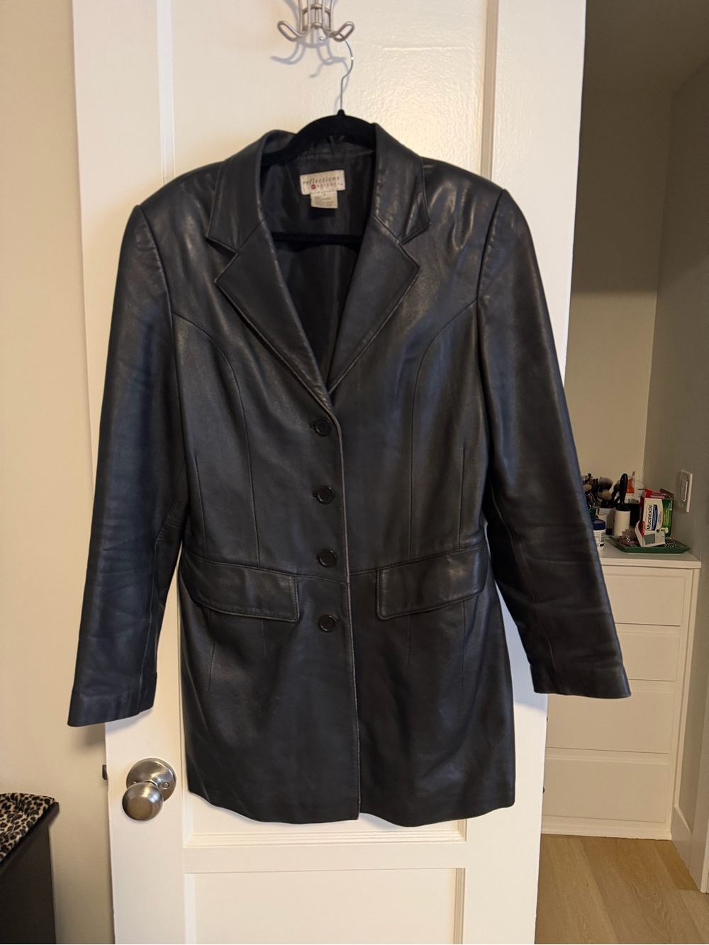 Spiegel Black Leather Women's Blazer Jacket